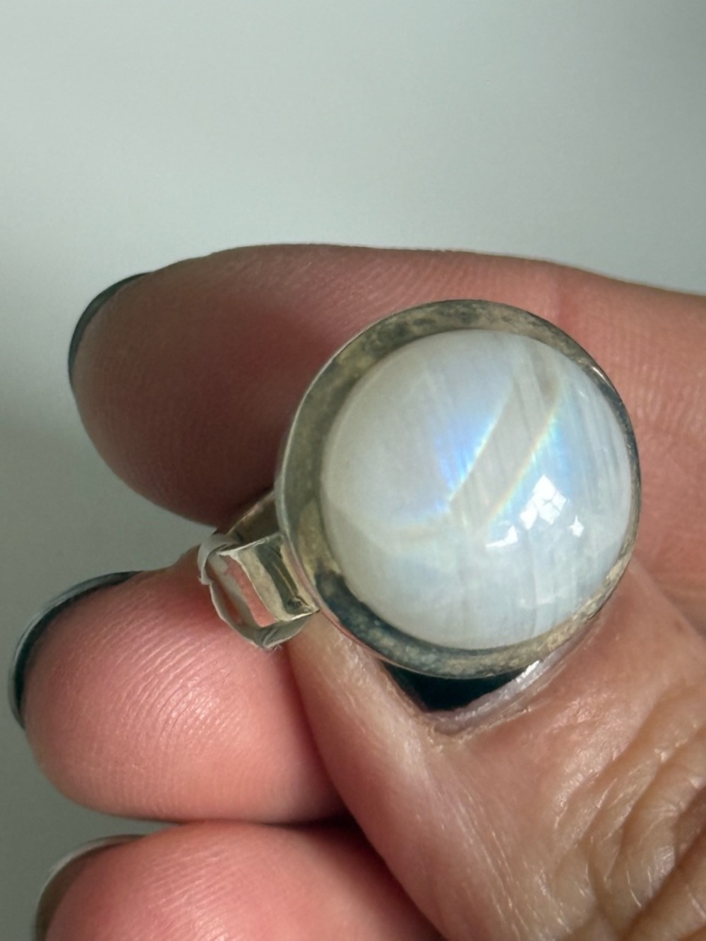 Sterling silver moonstone statement ring size 7.5 - Picture 6 of 7